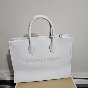 Michael Kors White Leather Tote